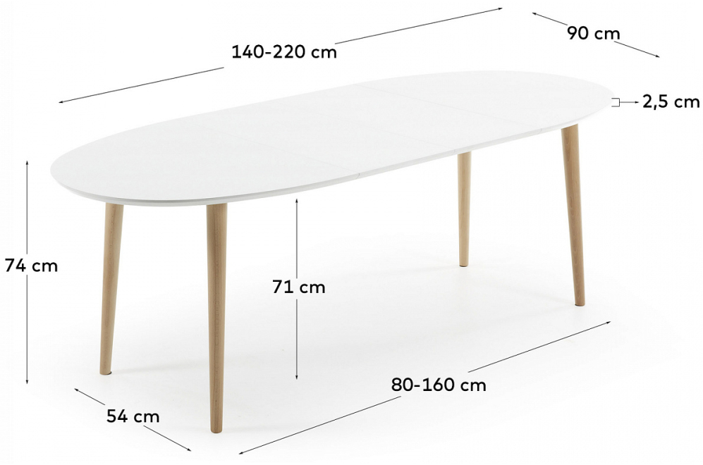 Деревянный стол Oakland белый