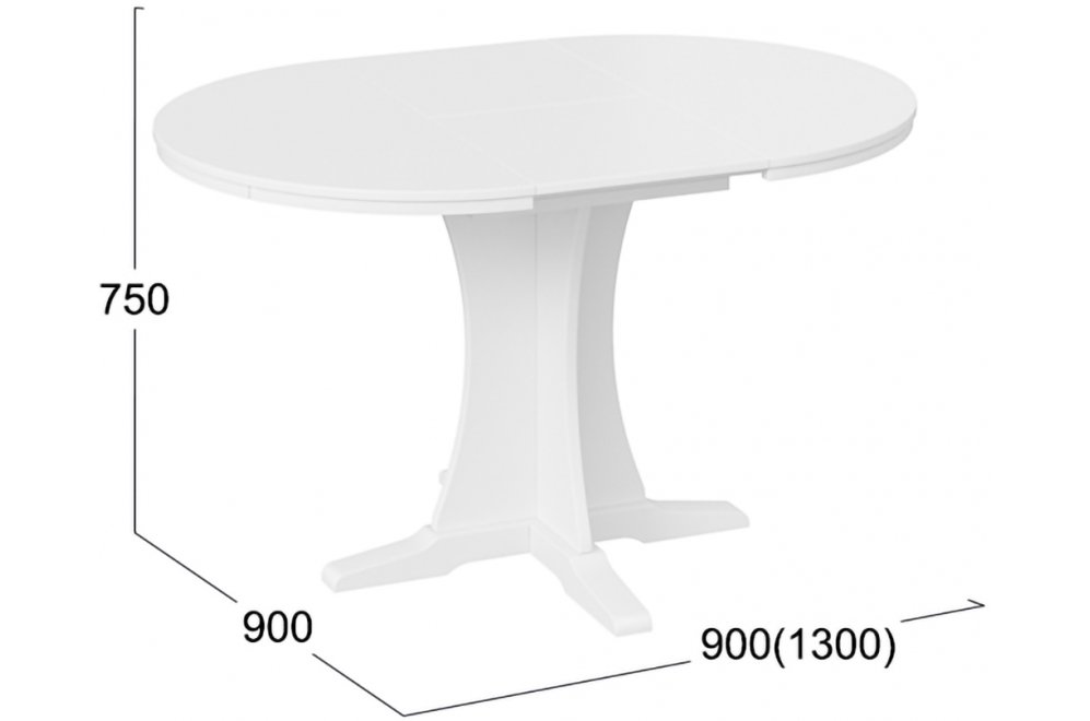Деревянный стол Amadeo 1 белый матовый