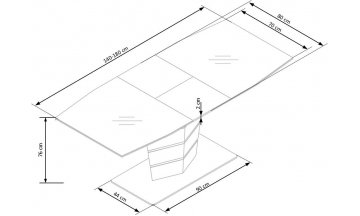 Стеклянный стол Sorento 140-180/80/76 шампань матовый / шампань матовый