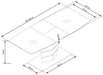 Стол раздвижной Sorento 140-180/80/76 шампань матовый / шампань матовый