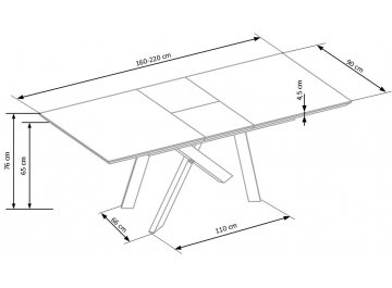 Деревянный стол Ксао 2 160-200/90/76