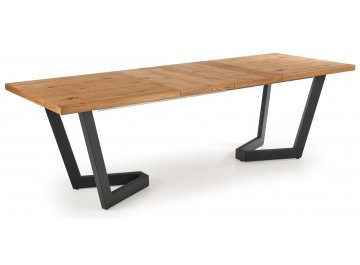 Обеденный стол Massive 160-250/90/77 дуб светлый / черный