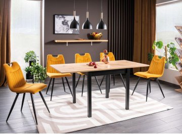 Складной стол Flip 80-160/80/78 дуб артизан / черный