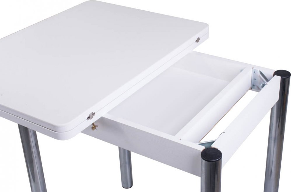 Стол Реал М-2 КМ белый 04 / ножка хром 02