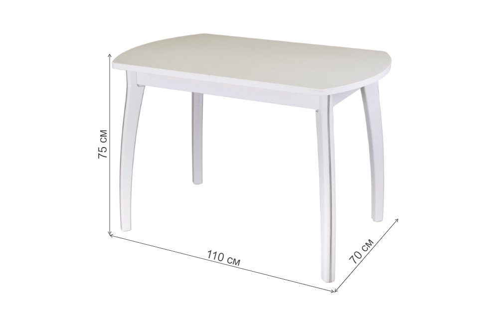 Стол Румба ПО КМ белый / камень 04 / ножка 07 винилпленка белая