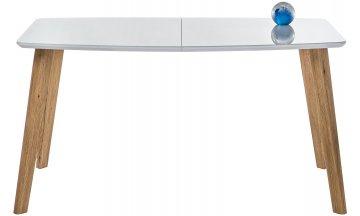 Стеклянный стол Серсея белый / дуб монтана