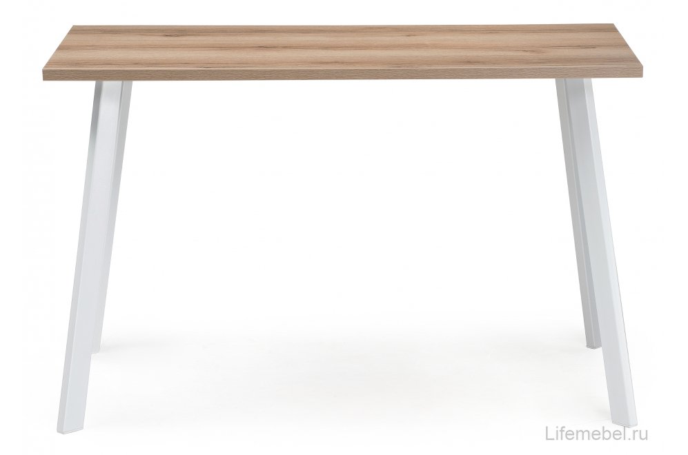 Стол Тринити Лофт 120 25 мм белый матовый / дуб делано светлый
