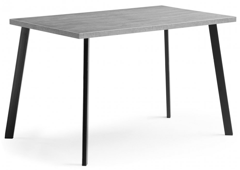 Стол Тринити Лофт 120 32 мм бетон / черный матовый