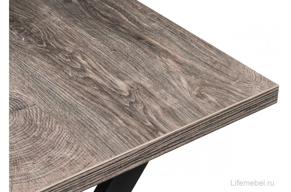 Стол Вик 120х75х77 дуб рошелье / черный матовый