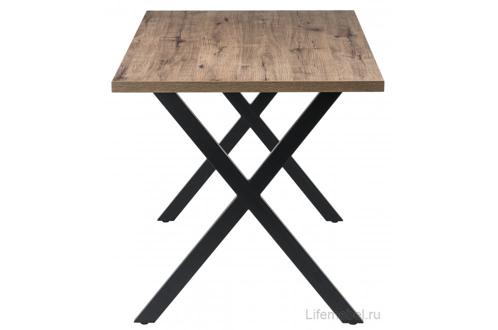 Стол Вик 120х75х77 дуб велингтон / черный матовый