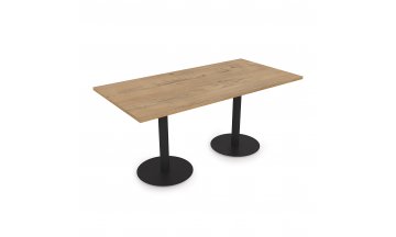 Деревянный обеденный стол VAST-160 teakwood/черный