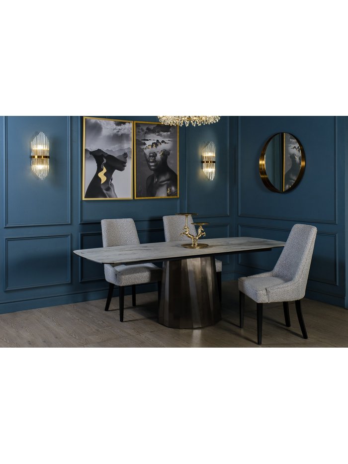 Керамический стол 57EL-91600 240х100х75 серый керамика