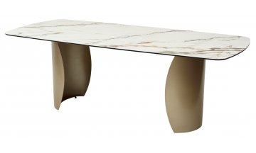 Керамический стол Bronte 200 KL-188 контрастный мрамор матовый / шампань