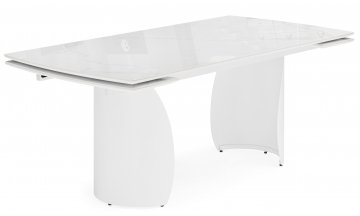 Керамический стол Готланд statuario titan gloss / белый