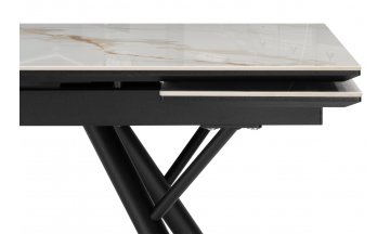 Керамический стол Ворен 180(240)x90 calacatta gold / черный