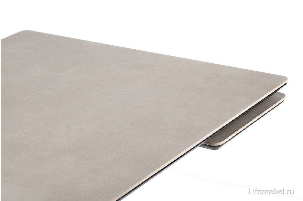 Керамический стол Памелла 140(200)х80 carmen light grey / черный