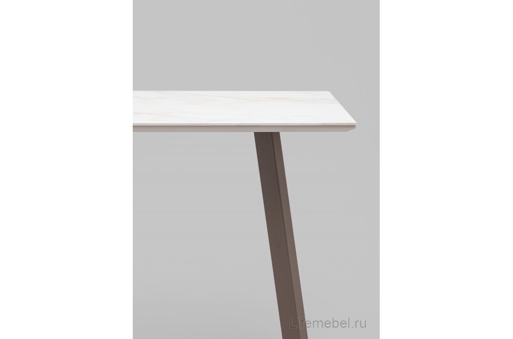 Керамический стол Райли белый / капучино