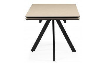 Керамический стол Вилли 140(200)х80 okara light yellow / черный