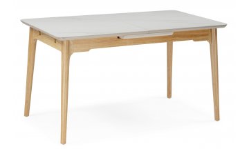 Керамический стол Halmar 140(180)x80 белый спеченный камень / светлое дерево