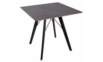 Керамический стол RF Wenge Pietra selvatica 80x80 темно-серый камень / венге
