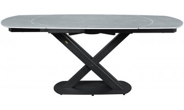 Керамический стол SHT-T75 серый светлый / черный