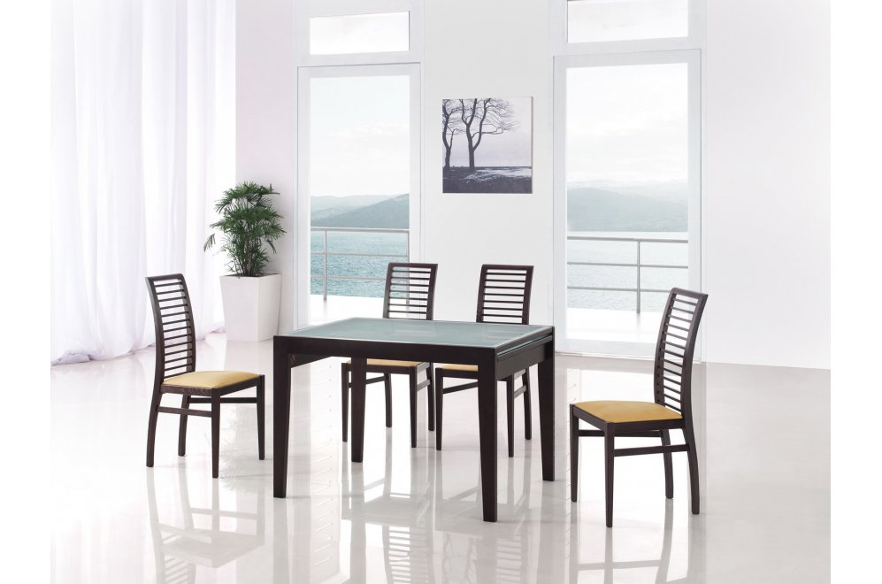 (НЕАКТИВЕН) Обеденная группа "стол 31098 L и 4 стула 9999 венге" (ES)