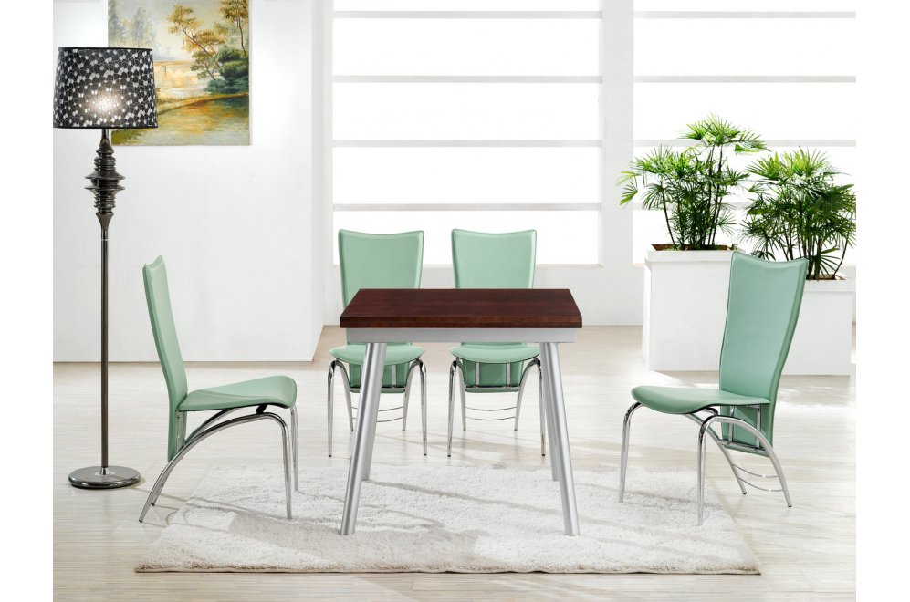 (НЕАКТИВЕН, больше не поставляется) Обеденная группа "стол B2225 венге и 4 стула 4056 салатовые" (ES)