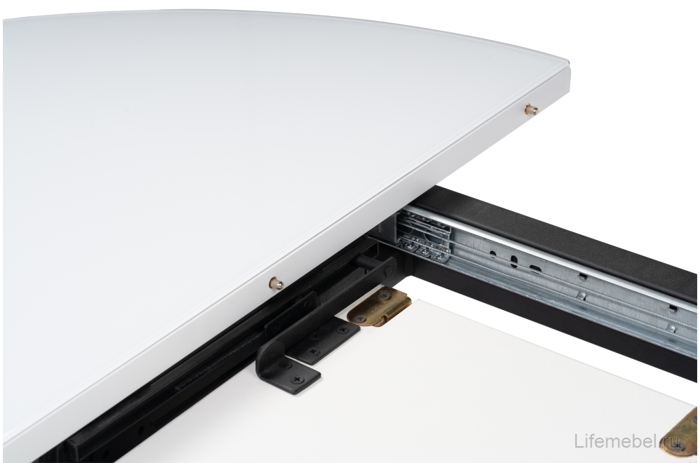 Обеденная группа Алейида белый / голубой / черный глянец