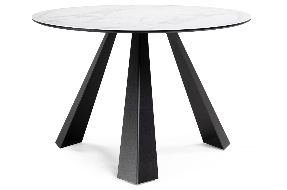 Обеденная группа Эудис velutto 05 / белый мрамор / черный