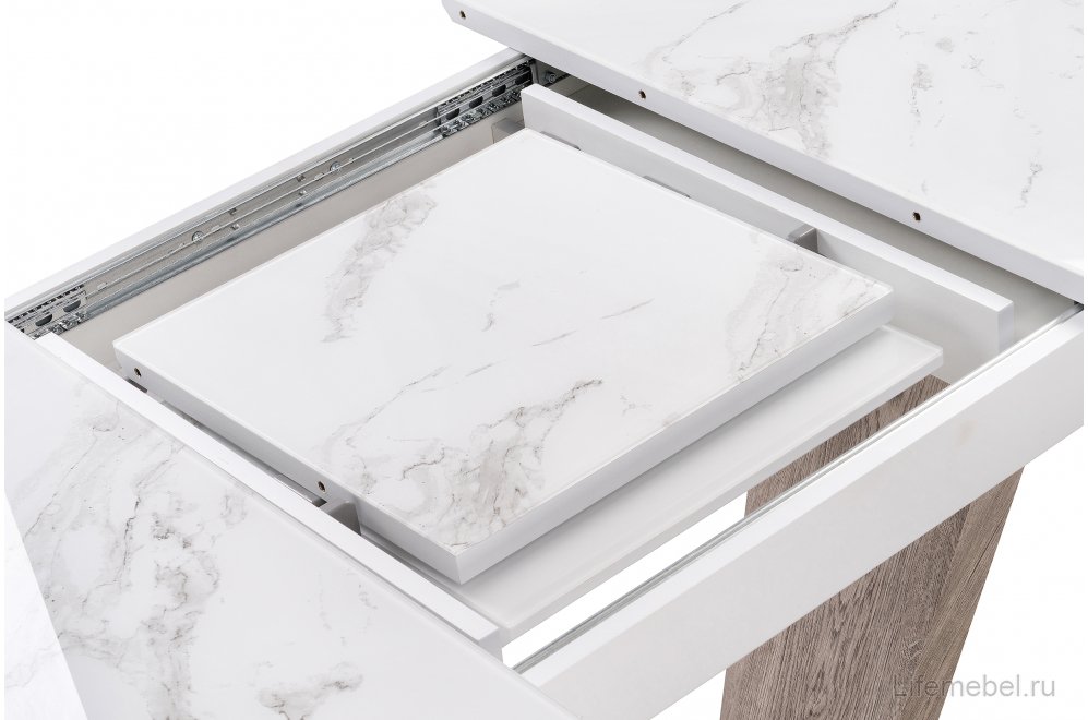 Обеденная группа Колиан сливовый / кремовый / белая шагрень / дуб