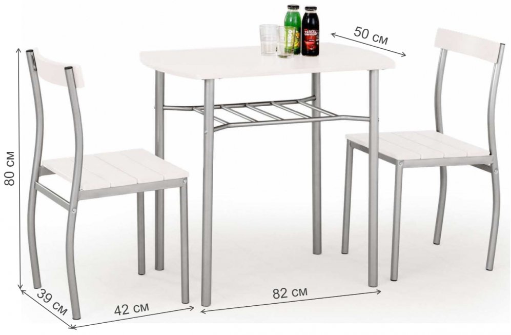 Обеденная группа Lance белая / серая