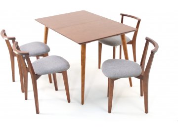 Обеденный стол Монте Франк 120 натуральное дерево / натуральное дерево серый / орех / орех