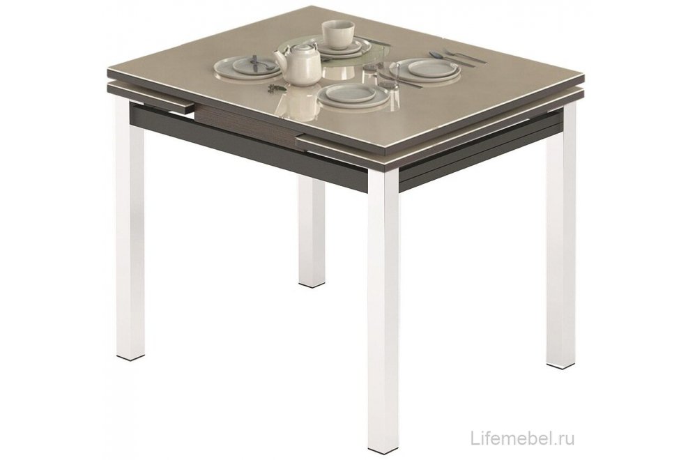 Обеденная группа стул 1308 и стол Париж 1Р стекло крем