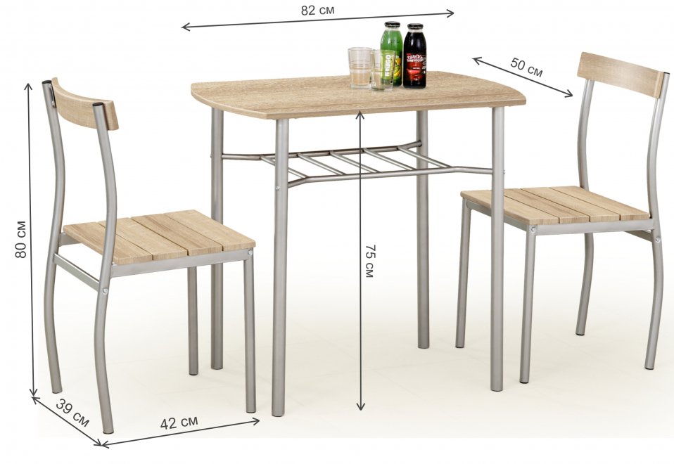 Обеденный комплект Lance дуб сонома / серый