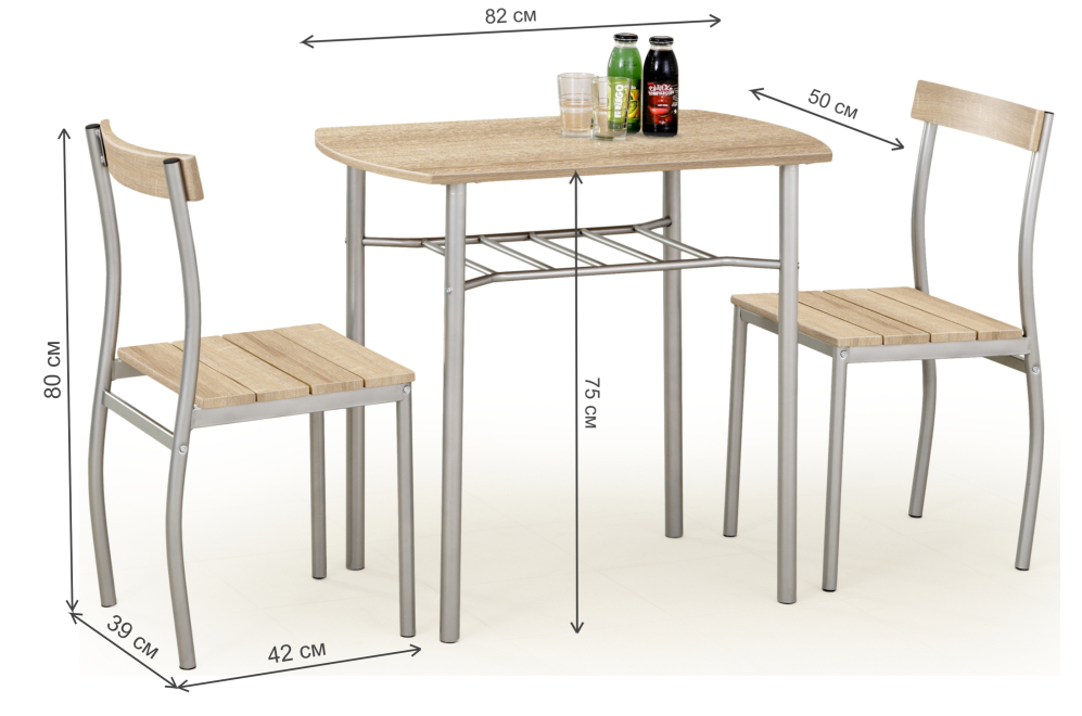 Обеденный комплект Lance дуб сонома / серый