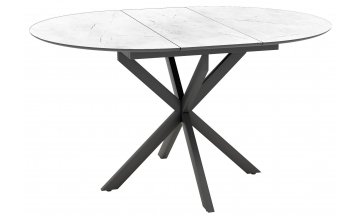 Стол деревянный обеденный Bergamo жемчужный перито / черный