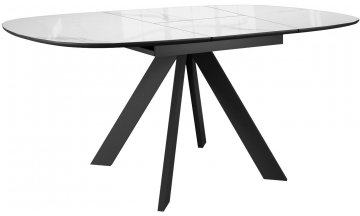 Керамический стол BK100 раскладной carrara gloss белый / черный