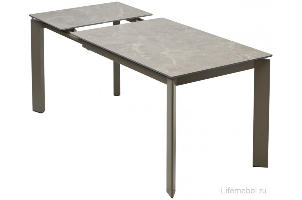 Керамический стол Corner 120 matt latte stone solid ceramic / taupe