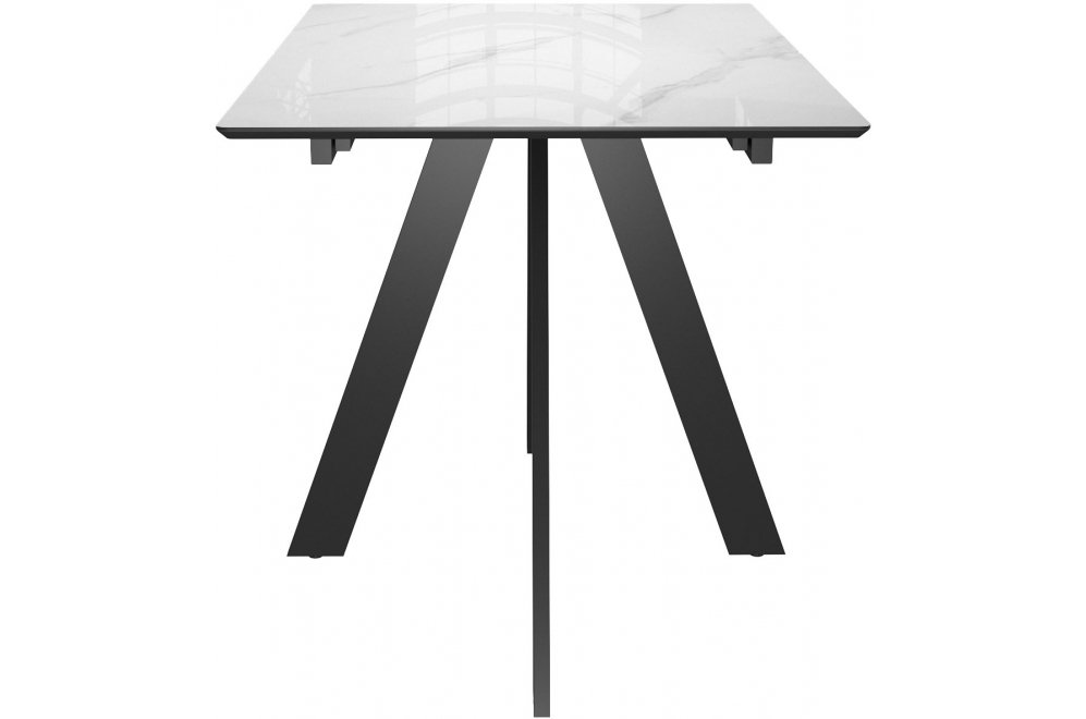 Керамический стол DKD140 раскладной carrara gloss белый / черный