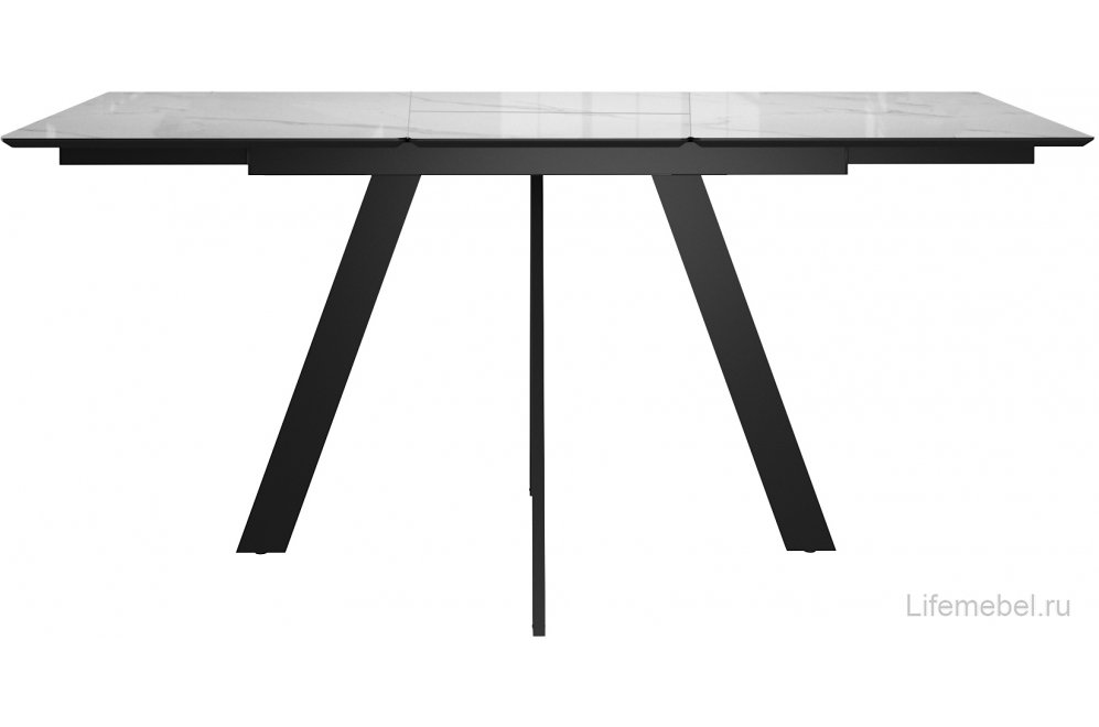 Керамический стол DKD140 раскладной carrara gloss белый / черный