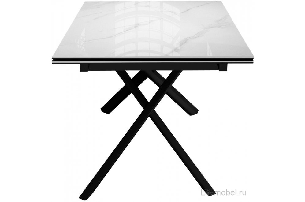 Керамический стол DKX140 раскладной carrara gloss / черный