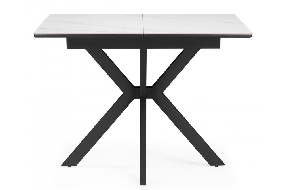 Керамический стол Гардинг 100(130)x70 белый мрамор / черный