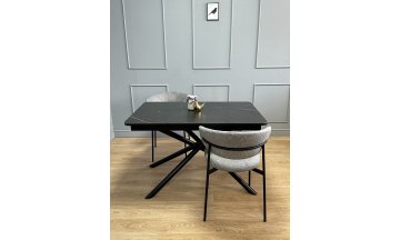 Керамический стол Неджи черный мрамор / черный