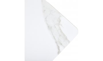 Керамический стол Тет-а-тет 120 белый мрамор керамика / черный каркас