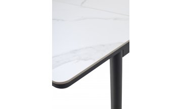 Керамический стол Тет-а-тет 90 белый мрамор керамика / черный каркас