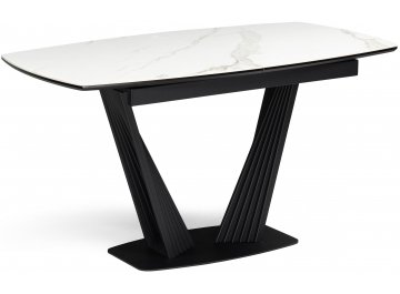 Керамический стол Вейл snow white / черный