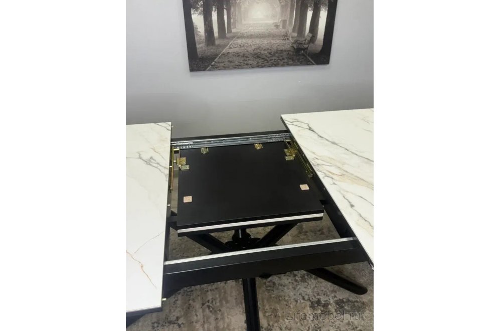Стол DM1550 черный / керамика золотая