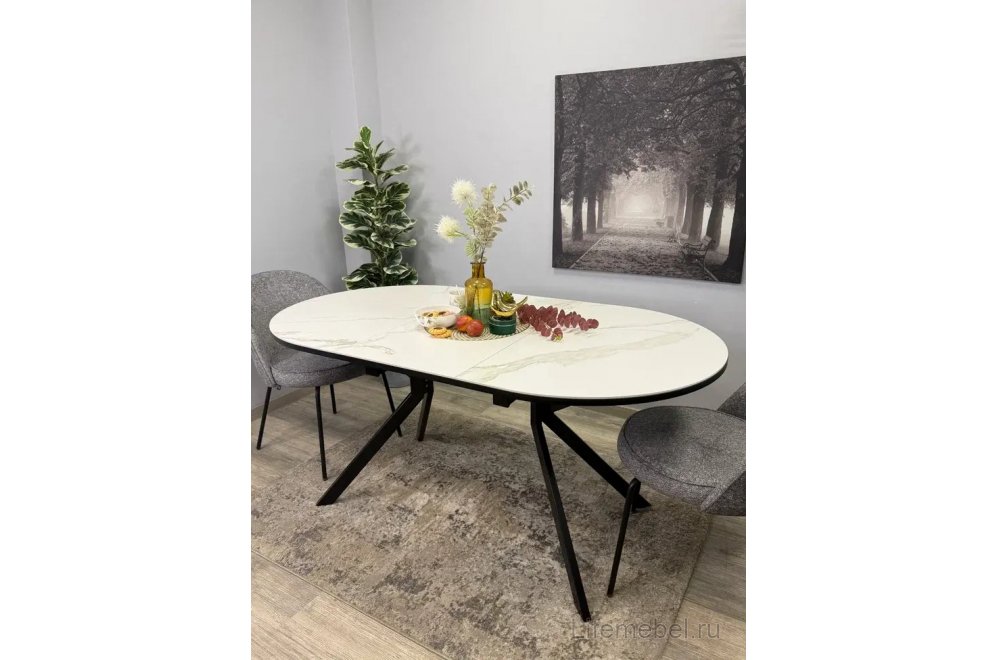 Стол DO1200 черный / керамика белая