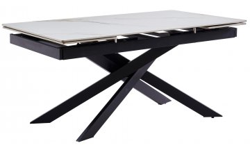 Керамический стол Мара 160-240 / 90х76 kass gold / черный