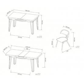 Стол M22 раскладной